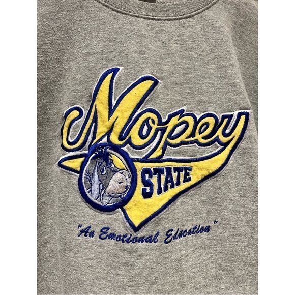 Disney Eyeore Mopey State Embroidered Gray Sweatshirt s L - Picture 1 of 5